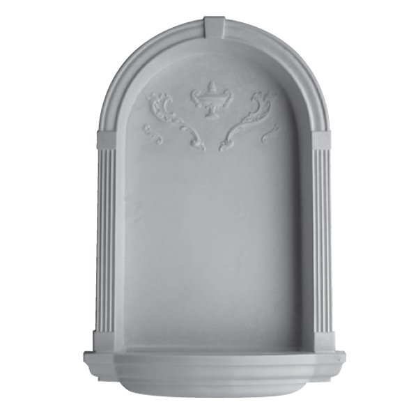 WN10 Corner Niche (Frosted Glass Base) - Plaster niche