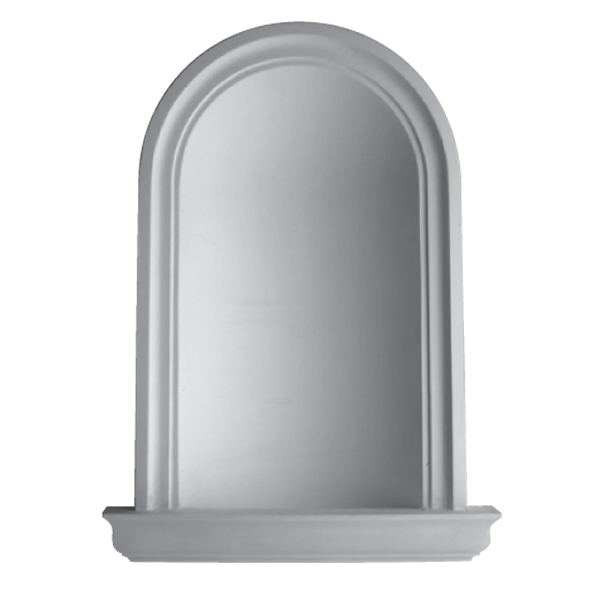 WN03 Plain Niche (Frosted Glass Base) - Plaster niche